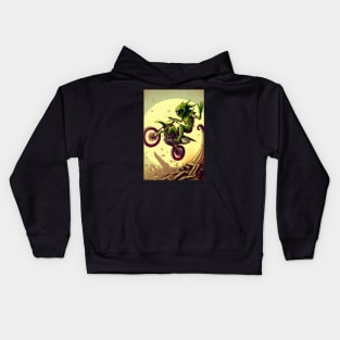 Monster Riding Dirt Bike Anime Style Kids Hoodie